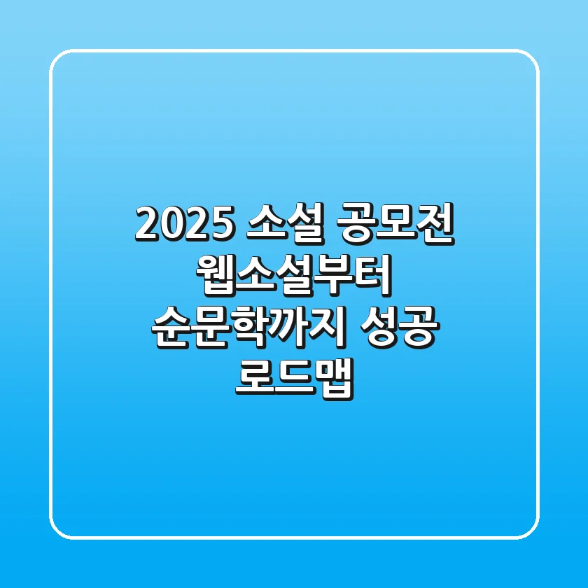 2025 소설 공모전, 웹소설부터 순문학까지 성공 로드맵!