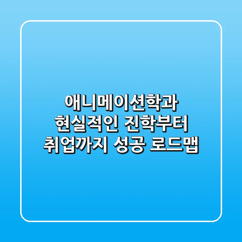 애니메이션학과, 현실적인 진학부터 취업까지 성공 로드맵!