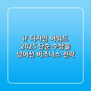 iF 디자인 어워드 2025: 단순 수상을 넘어선 비즈니스 전략