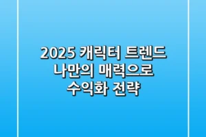 2025 캐릭터 트렌드: 나만의 매력으로 수익화 전략