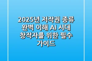 2025년, 저작권 종류 완벽 이해: AI 시대 창작자를 위한 필수 가이드