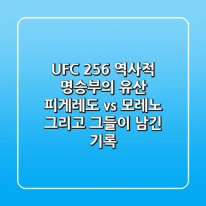 UFC 256: "역사적 명승부의 유산", 피게레도 vs 모레노, 그리고 그들이 남긴 기록