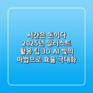 "시간은 돈이다", 2025년 일러스트 활용 팁: 3D, AI, 빛의 마법으로 효율 극대화