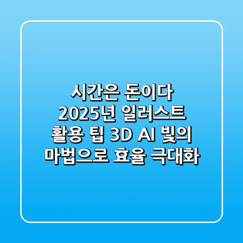 "시간은 돈이다", 2025년 일러스트 활용 팁: 3D, AI, 빛의 마법으로 효율 극대화