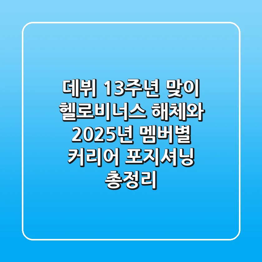 "데뷔 13주년 맞이", 헬로비너스 해체와 2025년 멤버별 커리어 포지셔닝 총정리