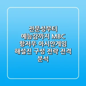 "전문성부터 예능감까지", MBC 항저우 아시안게임 해설진 구성 전략 전격 분석