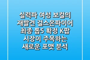 “실력파 여성 보컬의 재발견”, 걸스온파이어 최종 톱5 확정: K-팝 시장이 주목하는 새로운 포맷 분석