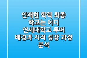 “안재현 학력, 최종 학교는 어디?”, 연세대학교 루머 배경과 지적 성장 과정 분석