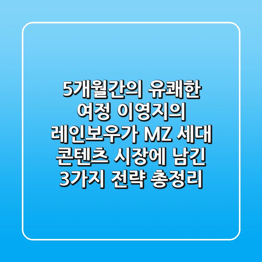 "5개월간의 유쾌한 여정", 이영지의 레인보우가 MZ 세대 콘텐츠 시장에 남긴 3가지 전략 총정리