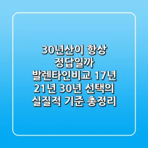"30년산이 항상 정답일까?" 발렌타인비교: 17년, 21년, 30년 선택의 실질적 기준 총정리