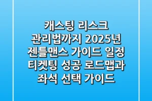 “캐스팅 리스크 관리법까지”, 2025년 젠틀맨스 가이드 일정: 티켓팅 성공 로드맵과 좌석 선택 가이드