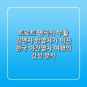 "트로트 명곡의 부활", 김연자 '밤열차'가 이끈 한국 야간열차 여행의 감성 분석