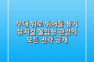 “무대 위로 뛰어들 용기”, 뮤지컬 몰입형 관람의 모든 전략 공개
